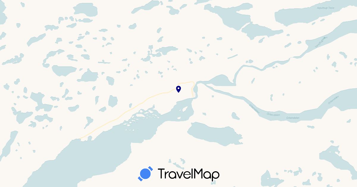 TravelMap itinerary: driving in Greenland (North America)
